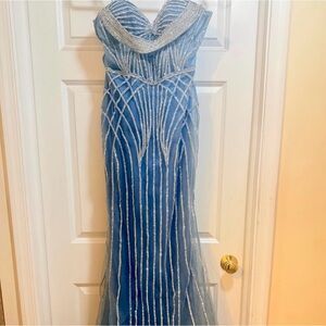 Beautiful Beaded Full Length Prom / Formal / Black Tie Gown